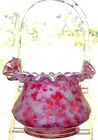 FENTON~MINT-PERFc1960s"VASA MURRHINA"ROSE MIST"OPALESCENT"8"BASKET~VINTAGE GLASS