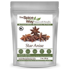 The Spice Way Star Anise - whole star anise 3 oz great for baking and tea