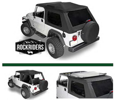 Frameless Bowless Soft Top With Tinted Window For 2004-2006 Jeep Wrangler Lj