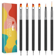 6 Pcs Dual Ended Nail Art Brush Set Liner Dotting Gel Painting Tools