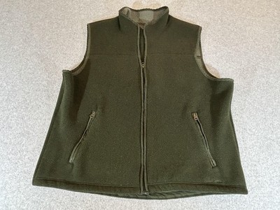 LL Bean Vest Mens XL Green Fleece Sherpa Zip Hiking Deep Mtn Pile Polartec