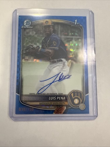 2025 Bowman Cromo Luis Pena Blu X-Fractor Auto /150 #CPA-LP - Foto 12 di 12