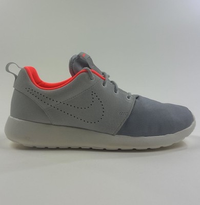 Nike Roshe One Mens 8.5 Pure Platinum Hyper Orange Shoes Sneakers 525234-011