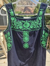 NEW Tory Burch Amira Tunic Dress Embroidered Swim Coverup Size Small Blue/Green