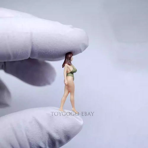 1/64 painted figure Beach bikini swimsuit girl Model fit 1:64 car street diorama - Picture 3 of 7
