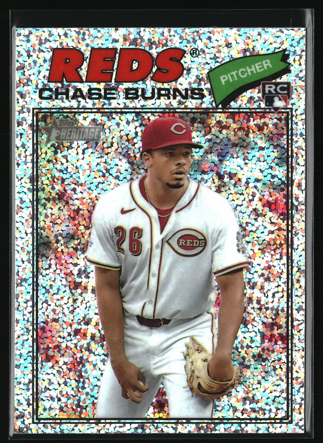 2026 Topps Heritage - Chase Burns Chrome Silver Sparkle Refractors #212