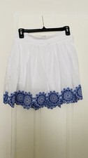 Abercrombie kids girls white Blue Eyelet Elastic Waist skirt, size 17/18 Pull on