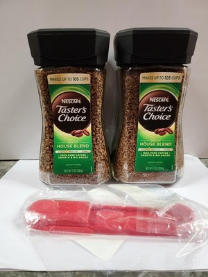 NESCAFÉ Instant Coffee, Medium Light Roast Coffee, Decaf House Blend, 2 Jars ...