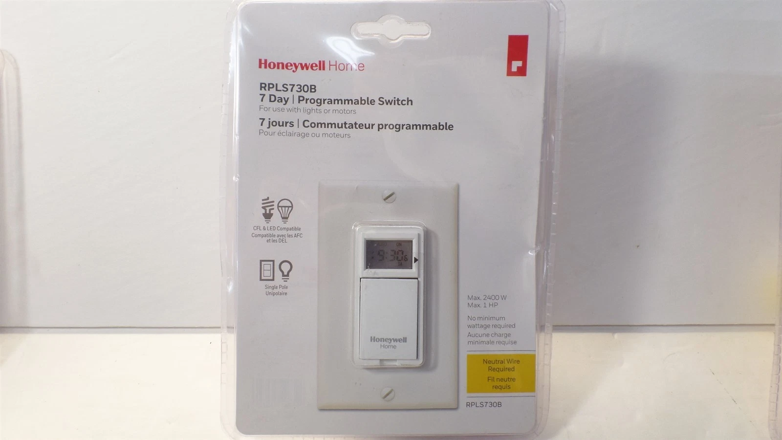 HONEYWELL HOME RPLS730B1000-U 120V 7-DAY PROGRAMMABLE MOTOR & LIGHT SWITCH TIMER