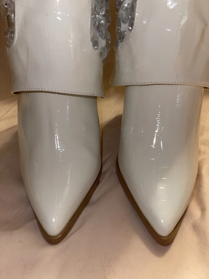 Bota Lauren Lorraine para mujer talla 6 blanca Hana estrás nueva en caja concierto de despedida de soltera Foto 4 de 4
