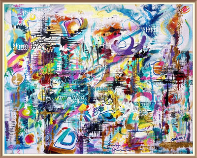 Staying in Love Vibration - Original Acrylic Painting on Stretched Canvas