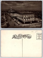 Denver CO United States Mint Library State Capitol Night View Postcard Vintage