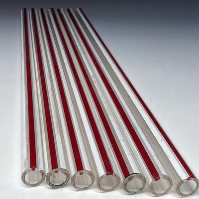 Lot of 7 Redline Sight Glass Tubes 3/4  x 22  Industrial Boiler Gauge