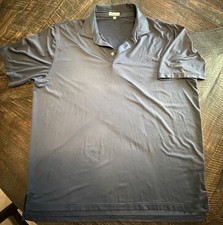 Peter Millar Men's Summer Comfort Performance Golf Polo Size XXL 2XL Navy Blue