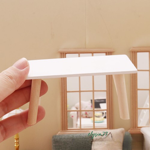 1:12 Scale Dollhouse Miniature Bedroom Coffee Table Desk Wooden Furniture - Picture 3 of 10