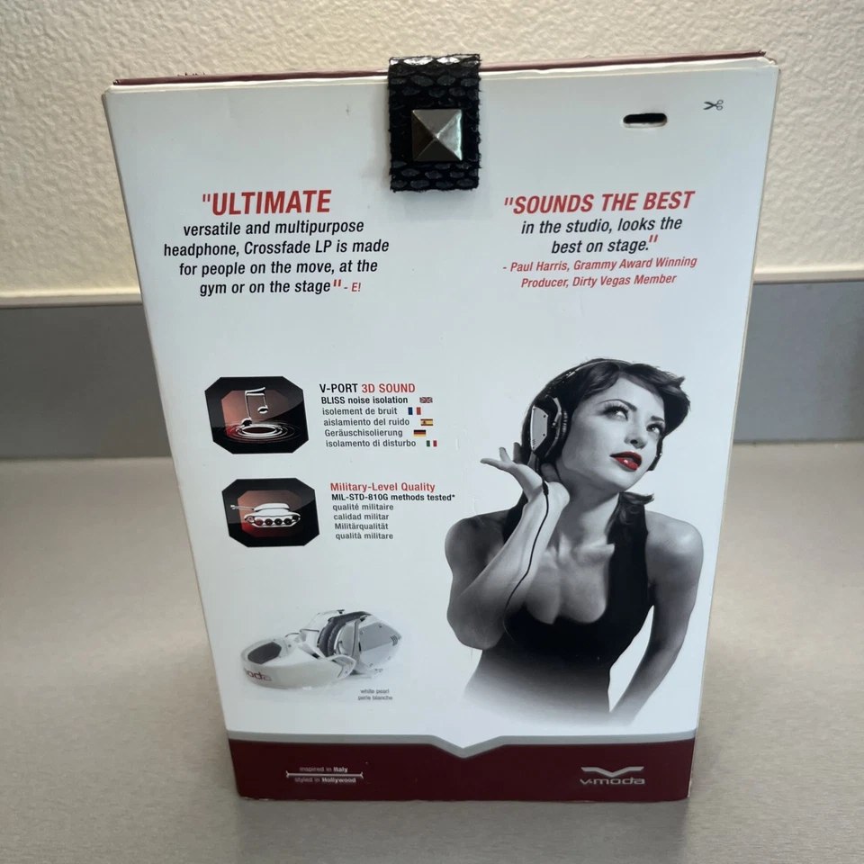 Auriculares V-MODA Crossfade LP Blanco Perla/Gris/Plateado Con Caja Todos los Accesorios Leer Foto 3 de 4