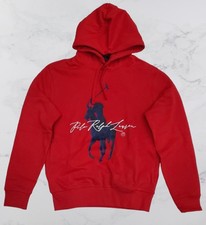 Polo Ralph Lauren Red Pullover Big Pony Script Hoodie 710871 Size Large