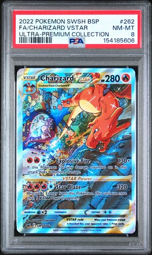 2022 POKEMON SWSH BLACK STAR PROMO #262 FULL ART/CHARIZARD VSTAR PSA 8