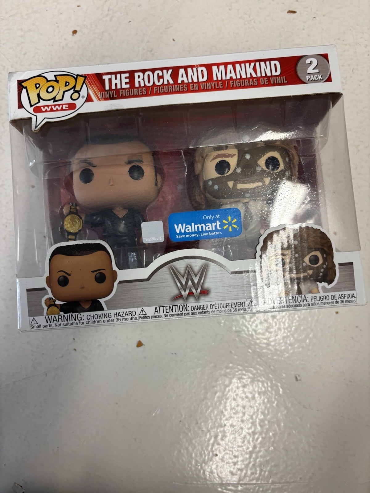 Funko POP The Rock And Mankind 2 Pack Vinyl Figures WWE Walmart Exclusive New