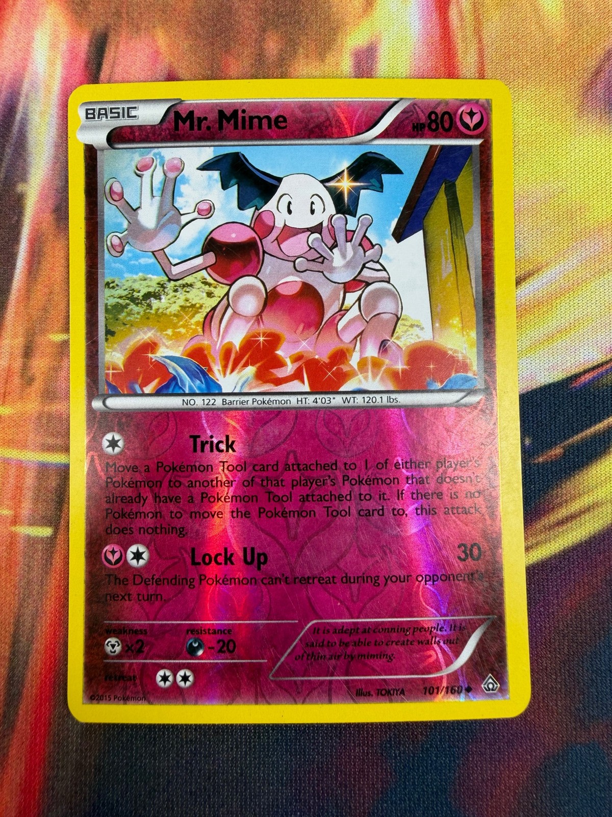 Mr. Mime 101/160 LP-NM Reverse Holo Primal Clash 2015 Pokemon TCG