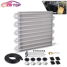 5/16”Aluminum 10 Rows Remote Transmission Oil Cooler Radiator Converter Kit