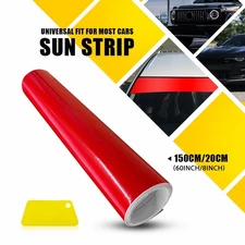 60"x8" Windshield Shade Sun Visor Strip Tint Film Vinyl Sticker Decal Red
