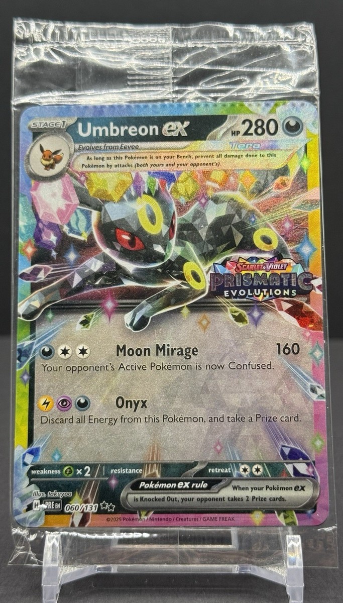 Umbreon EX CRIMPED Error Stamped Prismatic Evolution Surprise Box