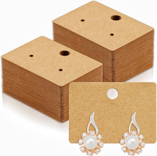 100 Pcs Kraft Paper Earring Display Cards - Hanging Earring Holder Tags for Jewe