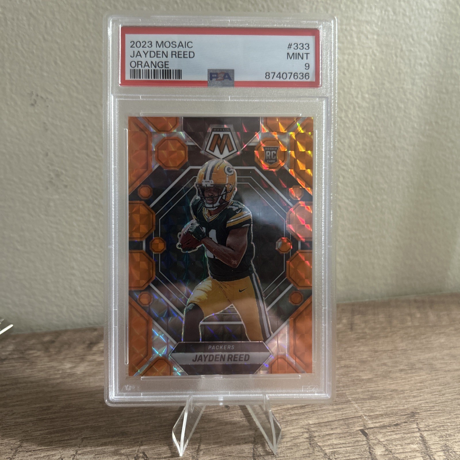 2023 Panini Mosaic - Rookies Jayden Reed #333 Orange Mosaic Prizm /199 (RC)