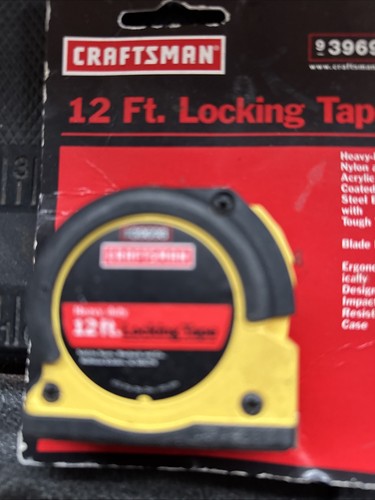 Sears Craftsman USA Nos 12ft Locking Tape Measure 39698 Rare Yellow 12’ Feet - Picture 2 of 7