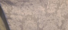Ivory Damask Tablecloth Scroll Floral Design 114x58   EUC