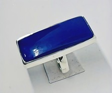 Handgefertigter verstellbarer Ring Sterlingsilber mit Lapislazuli besetzt