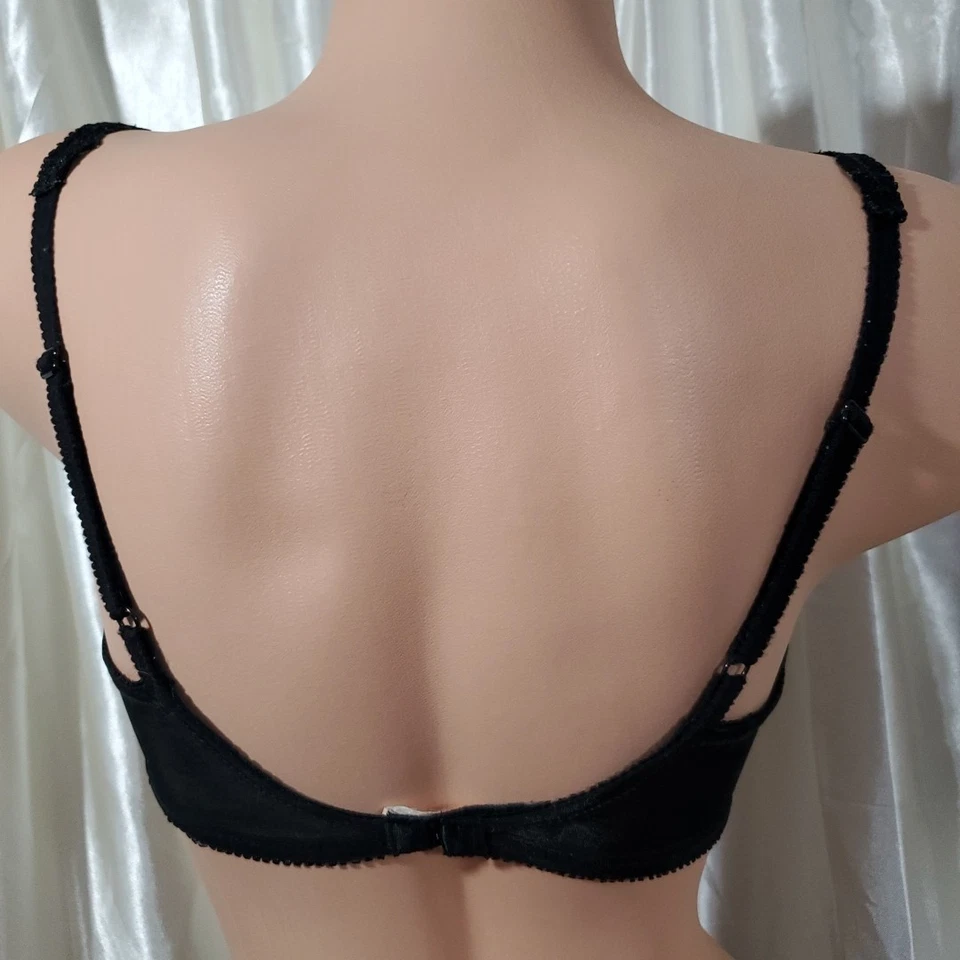 Sujetador vintage BESTFORM 36C ORO BRILLANTE SATINADO floral encaje sin forro con aros Foto 4 de 4