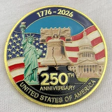 United States 250th Celebration Coin 1776-2026 Statue of Liberty Challenge Coin