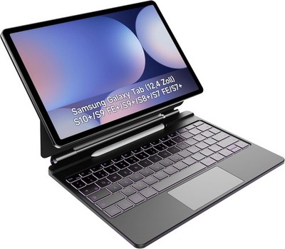 HOU Tastatur Hülle Samsung Galaxy Tab S10+/S9 FE+/S9+/S8+/S7 FE/S7+ 12,4  (HT46)