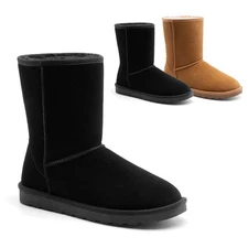 Men's Winter Boots Outdoor Casual Warm Suede Faux Fur Lining Fuzzy Ankle Boots