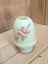 Fenton Small Fairy Lamp With Roses Scene. Hand Painted And Signed By S. Mullins