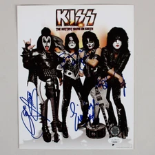 KISS Band Signed Photo 8x10 (4) Sigs. Incl. Gene Simmons, Paul Stanley, etc. ...