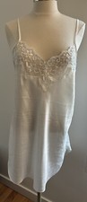 Vintage White Satin And Lace Chemise Size 34, 1980s