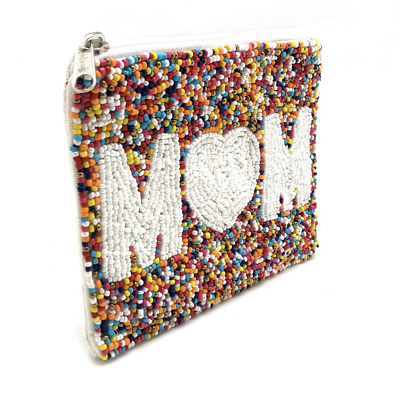 MOM COIN POUCH Mother HEART Love MULTI COLOR Coin Wallet CONFETTI