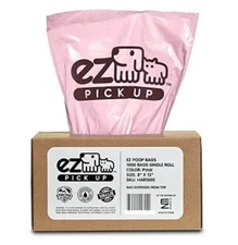 1000ct PINK Dog Pickup Poop Bags, Dog Walking, Puppy Training Poopy Waste Bag