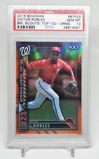 Victor Robles 2016 Bowman Chrome Top 100 Orange Refractor RC Rookie /25  PSA10