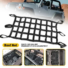 For Jeep Wrangler TJ JK JL Car Roof Mesh Cargo Net Window Extra Storage Black
