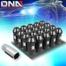 J2 20Pcs Aluminum Black M12 x 1.5 24mm OD/ 50mm Height Closed End Style Lug Nuts