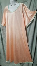 Only Necessities PEACH GREEN NIGHTGOWN Calf Short Sleeve SIZE 2X 60" Bust