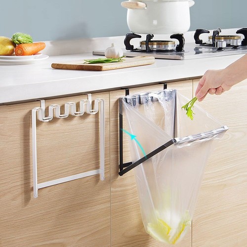 Iron Garbage Bag Organizer Rack Garbage Bag Tool Kitchen Hanging Trash ...