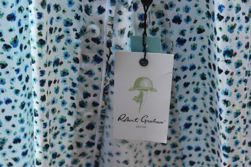 New Robert Graham Short Sleeve Flip Cuff Men's Cotton Shirt XL 2XL XXL NWT Beach - Picture 7 of 7