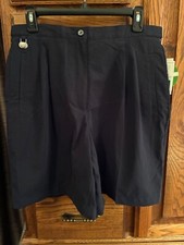 186 NWT LIZ CLAIBORNE WOMENS GOLF SHORTS BLACK BALL MARKER PLEATED 12