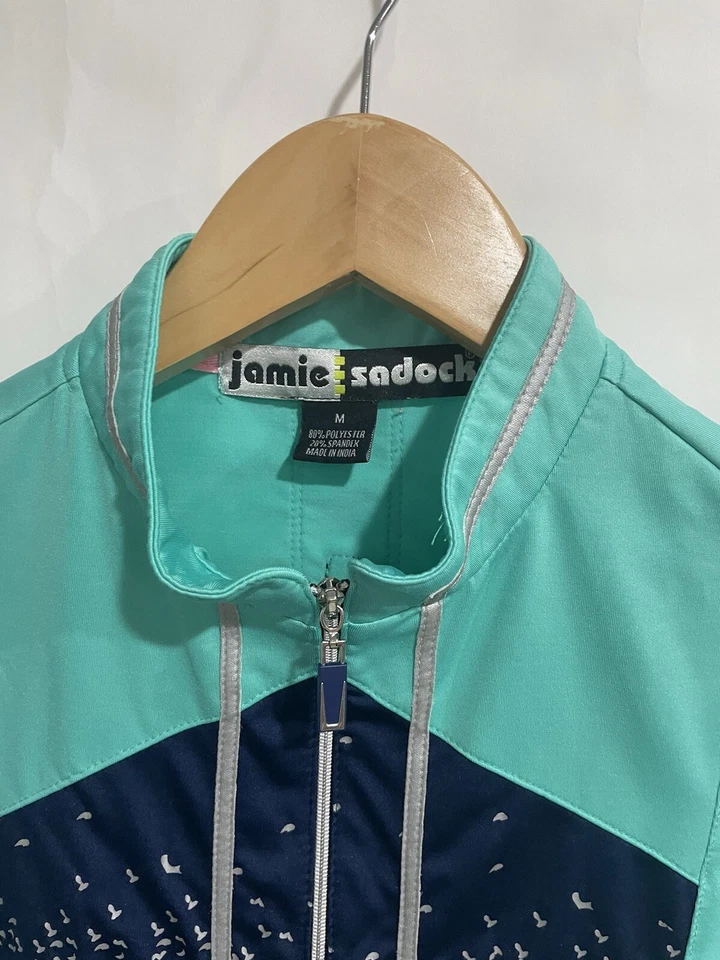 Top de golf Jamie Sadock para mujer M sin mangas 1/4 cremallera azul marino verde menta gris Foto 2 de 4