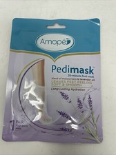Amope Pedimask Foot Sock Mask 20 Minute Lavender Oil Softening Long Hydrating